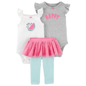 CARTERS Hello Cutie Watermelon Bodysuit and Pink Tutu 3Pc set size various